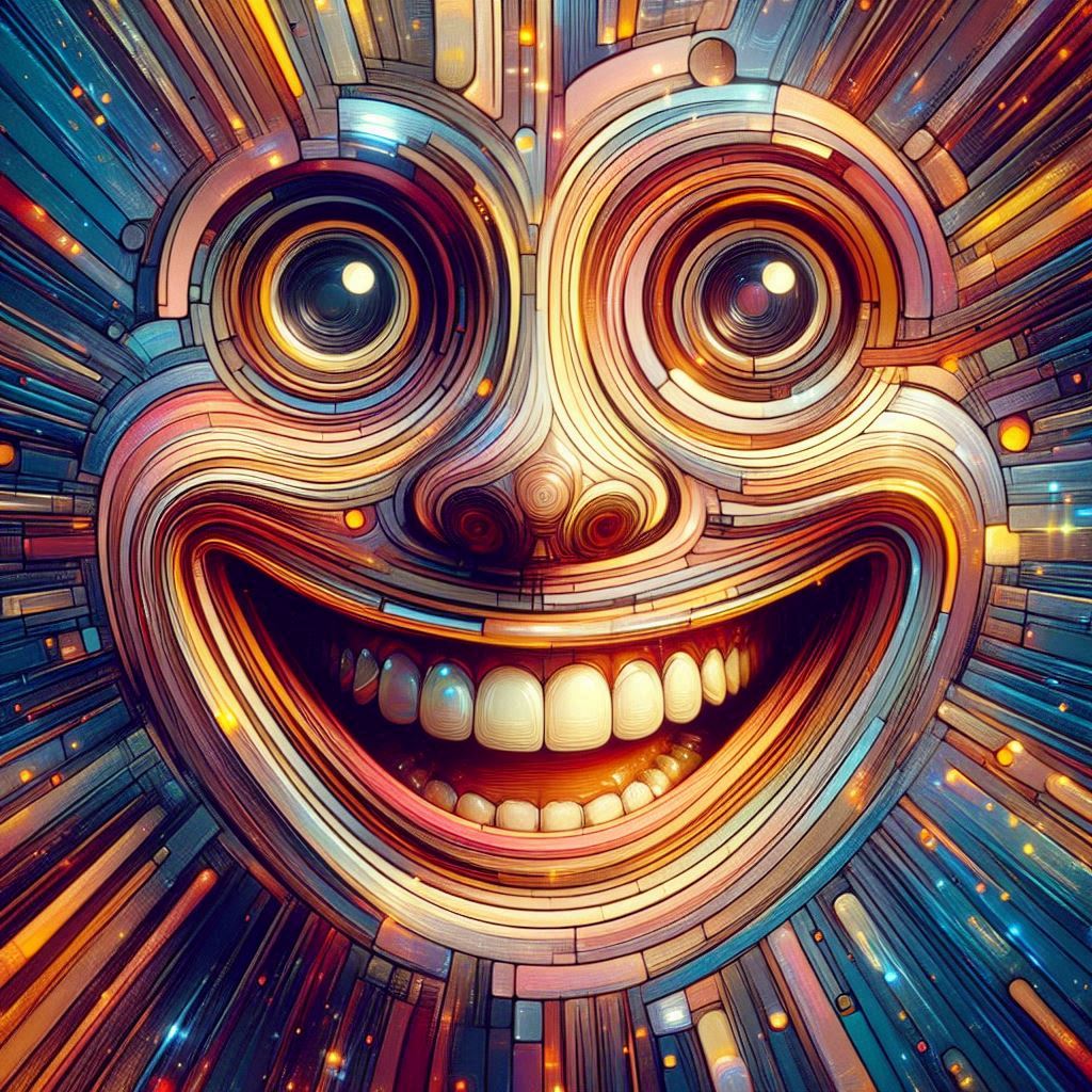 Un sourire béant en style abstrait généré par IA avec Microsoft designer