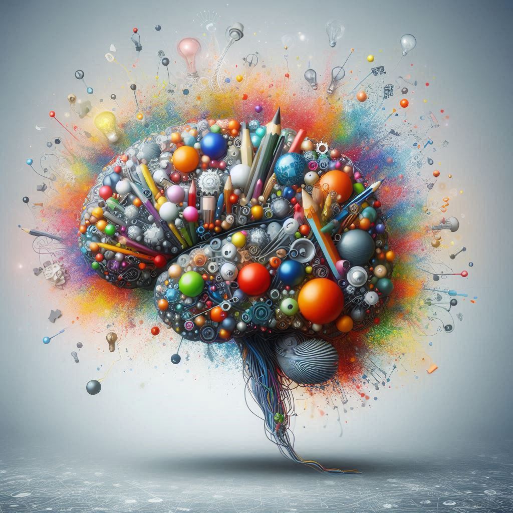 Illustration d'un cerveau créatif généré par Dall-E