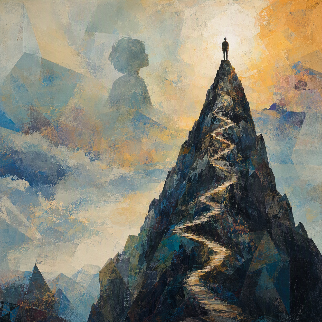 Illustration du poème "Tout en haut" de Richard Besson
